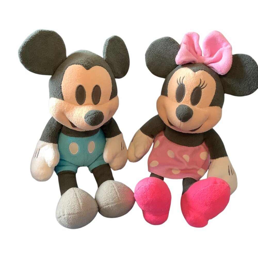 Mickey & Minnie Mouse Disney Baby Plush Dolls Toys Set 10” Sitting‎